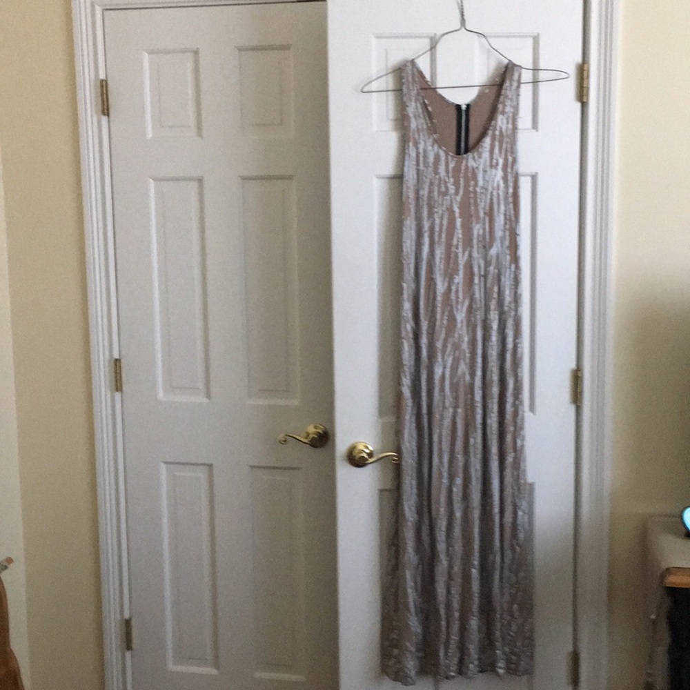 Long, stretchy dress.